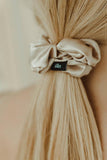 Silk Scrunchie L Size Beige