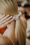 Silk Scrunchie L Size Beige