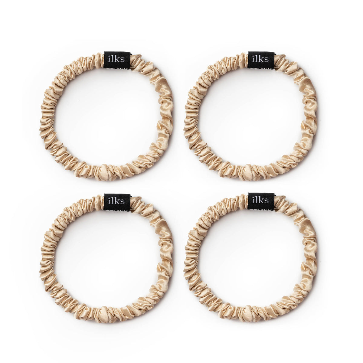 Pack of 4 Small Beige Scrunchies