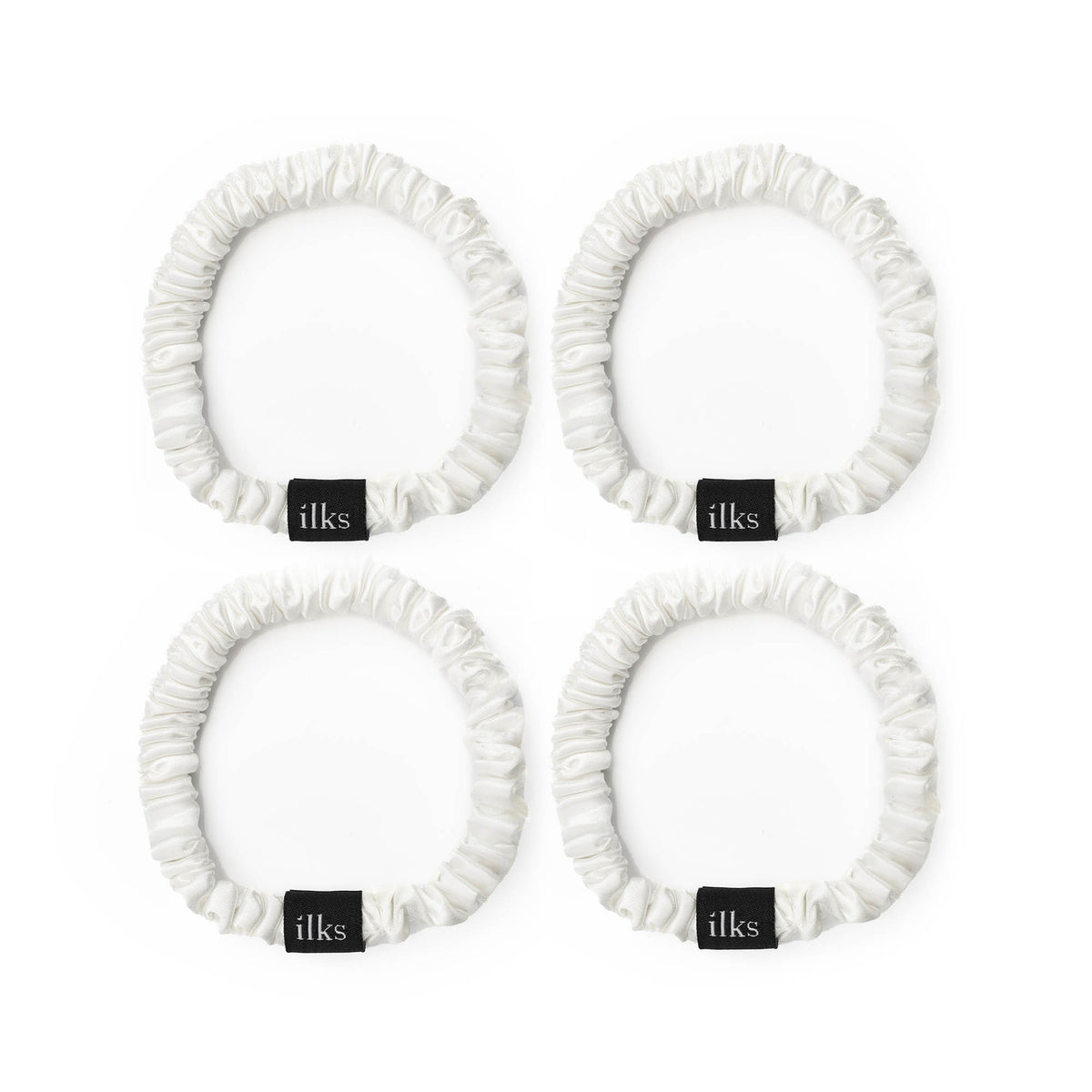 Pack of 4 Small White Scrunchies