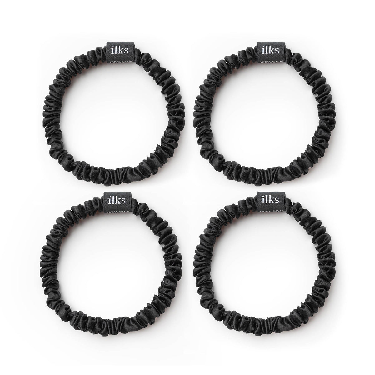 Pack of 4 Small Black Scrunchies
