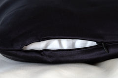 Pack of 2 black silk pillowcases