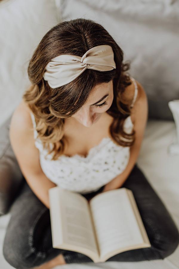 Silk Headband Beige