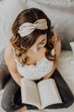 Silk Headband Beige