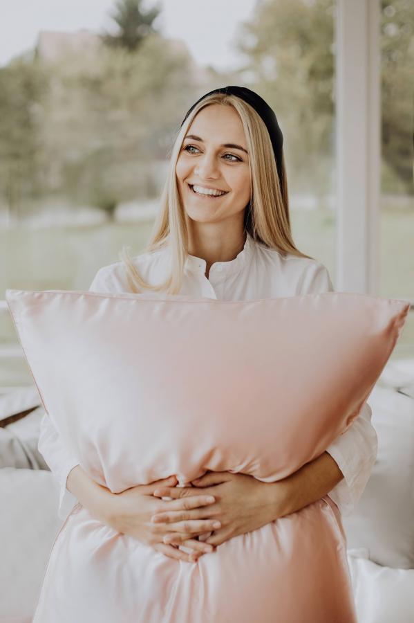 Svilena jastučnica roza