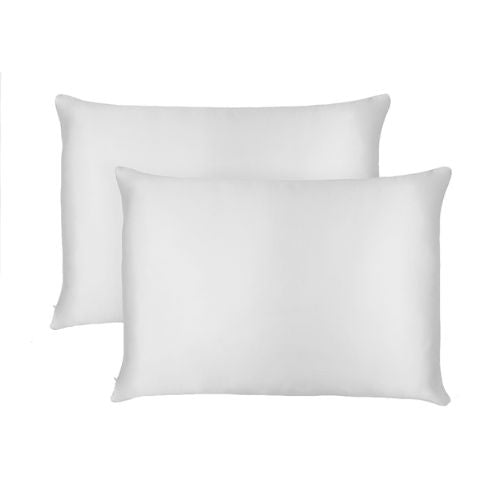 Pack of 2 grey silk pillowcases